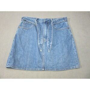 Madewell Skirt Blue 28 Mini Rigid Denim Straight Tie Front